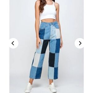 Signature 8 Justin Timberlake Y2K Patchwork Denim Mom Jeans
